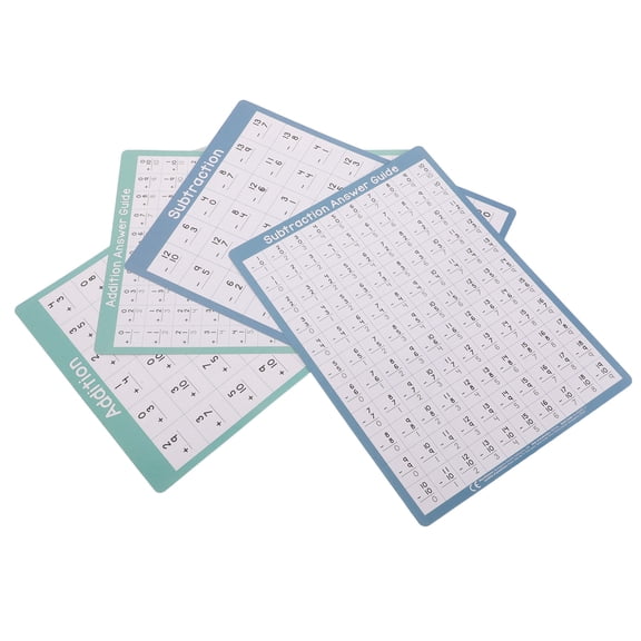 OUNONA Double Sided Dry Erase Math Manipulatives Lapboard Assorted Color Paper for Daily Use 4Pcs