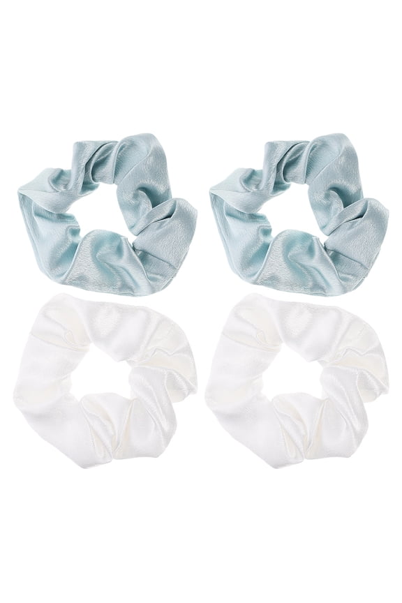 4Pcs Elastic Satin Hair Ties Ponytail Holders with Good Elasticity Assorted Color Hair Bands for Decor