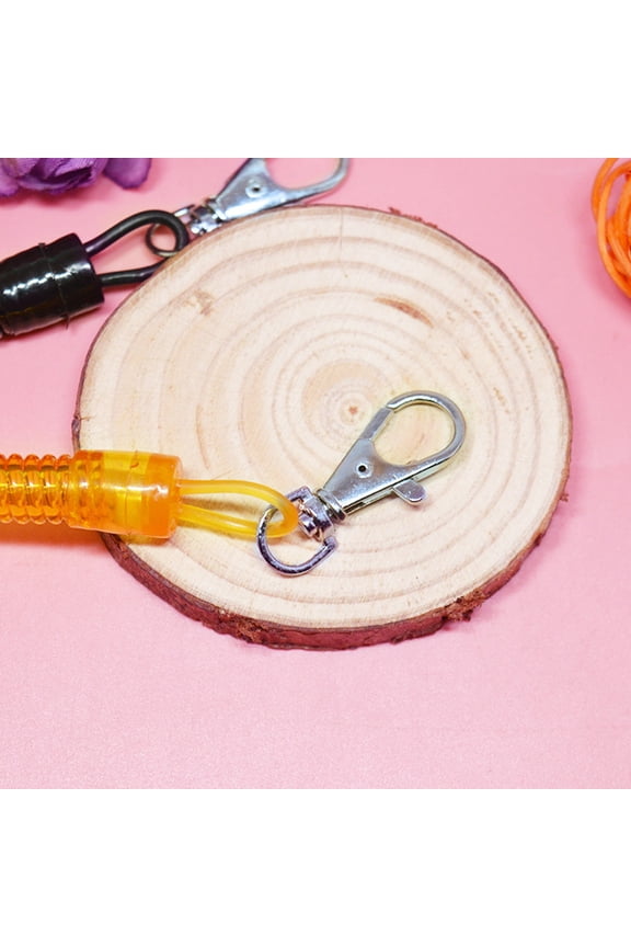 4Pcs Elastic Spring Coil Chain Key Holder with Wrist Clasp Plastic Material for Daily Use