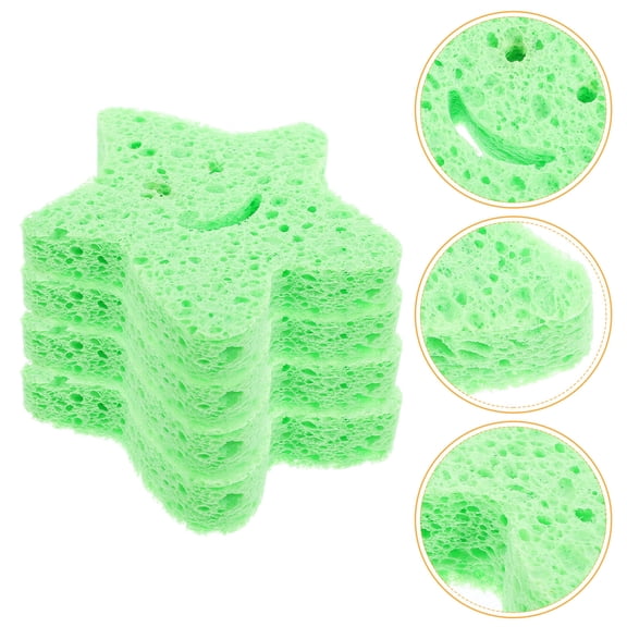 OUNONA 4Pcs Star Shape Shower Sponges Green Body Wash Scrubber for Effective Skin Exfoliation