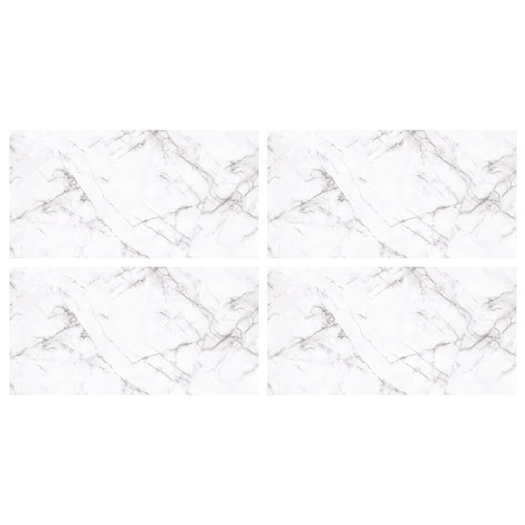 OUNONA 4Pcs Light Grey Marble Tile Stickers Removable Adhesive for Kitchen and Bathroom