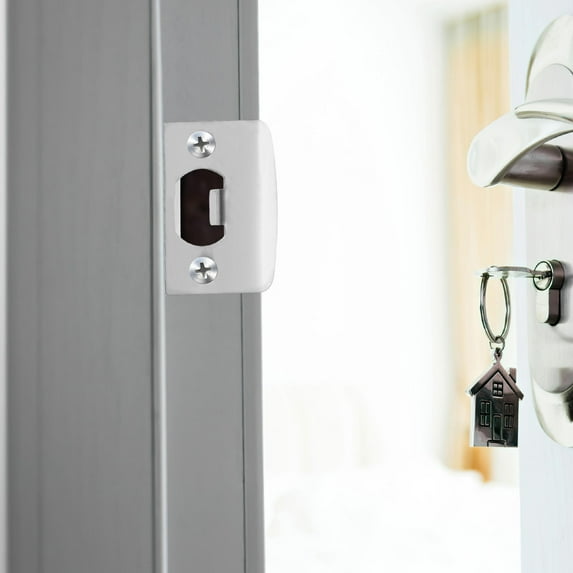 OUNONA 4-Pack Front Door Reinforcement Steel Strike Plates for Deadbolt Security and Easy Installation