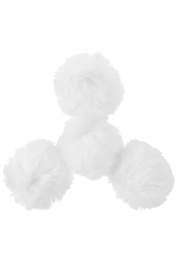 4Pcs Lightweight White Pom Pom Lapel Pin for Hat and Clothing Decoration
