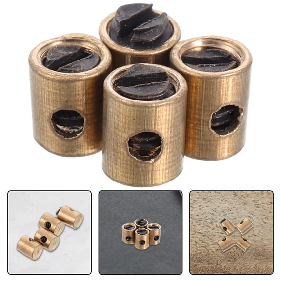 OUNONA 4Pcs Golden Brake Cable End Stops with Easy Installation for Motorcycle and Motorized Bikes