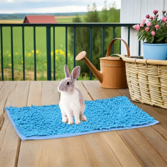 OUNONA 4Pcs Guinea Pig Bedding Mats Plush Chenille Cage Liners Warm Washable Soft Pet Pads