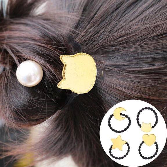 OUNONA 4Pcs Metal Hair Scrunchies for Women, Hair Accessories for Styling and Everyday Use