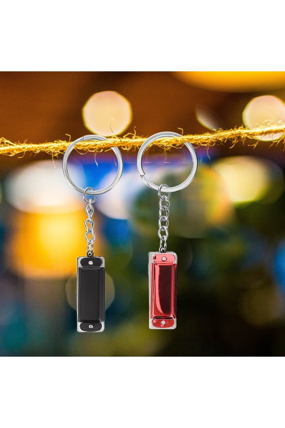 4Pcs Harmonica Keychain Bag Hanging Pendant Mini Harmonica Pendant Keyring Portable Keychain