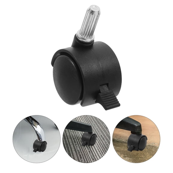 OUNONA 4-Pack Heavy Duty Furniture Caster Wheels with Brake Lock, Replacement Swivel Casters for Small Carts and Chairs