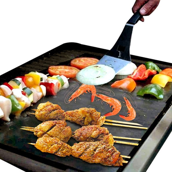OUNONA 4Pcs Non Stick Ptfe Grill Sheet Bbq Baking Pad for Oven Microwave Barbecue Use