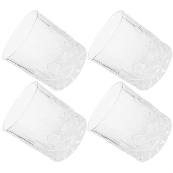 OUNONA Set of 4 Clear Glass Wine Cups - Drinking Glasses for Red and White Wine Serving and Storage
