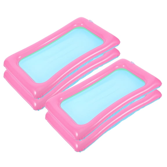OUNONA 4Pcs Inflatable Ice Serving Tray Portable Drink Holder for Pool Parties and Outdoor Events