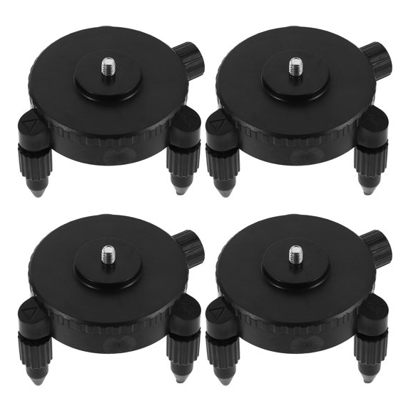 OUNONA 4Pcs Level Fine Tuning Base with Micro Adjustment Black Aluminum Alloy for Accurate Construction Leveling