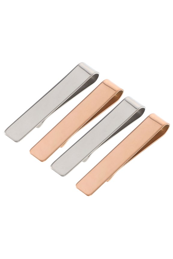 Set of 4 Stainless Steel Tie Bars, Elegant Design for Formal Occasions and Versatile Use