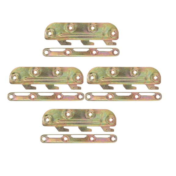 OUNONA 4Pcs Bed Rail Fitting Brackets Kit Easy Installation Multipurpose Furniture Hardware