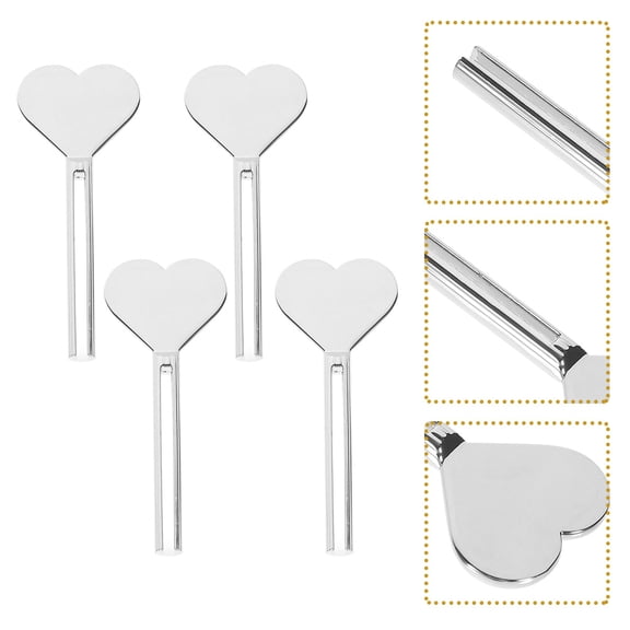 OUNONA 4Pcs Zinc Alloy Toothpaste Tube Squeezer Metal Dispenser Tool Plated Silver for Daily Bathroom Use