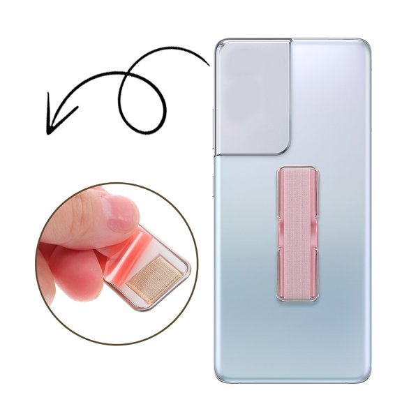 OUNONA 4Pcs Universal Cell Phone Grip Holders with Elastic Strap and Folding Stand for One Hand Use