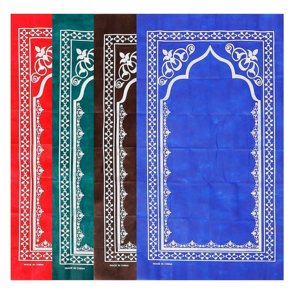 OUNONA 4-Pack Lightweight Padded Muslim Prayer Mats with Elegant Patterns, Portable for Home and Travel Use