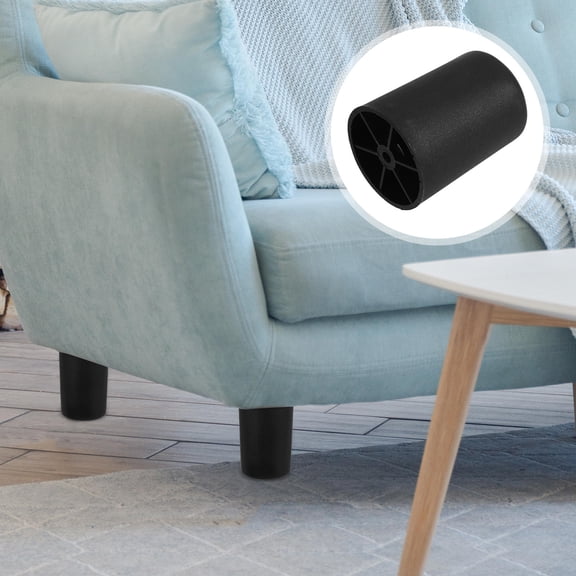 OUNONA 4Pcs Plastic Furniture Legs Round Tapered Table Legs Black Sofa Legs Replacement Legs for Couch Dresser Cabinet Chair Bed Coffee Table