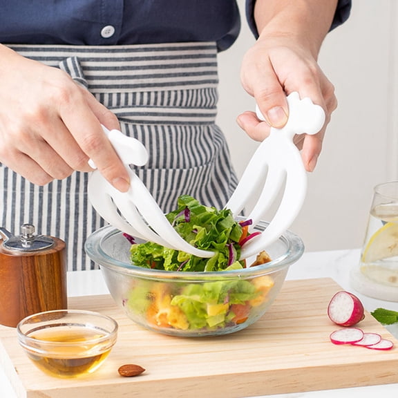 OUNONA 4-Pack Plastic Salad Claws for Tossing and Serving, Assorted Colors Kitchen Utensil Set for Easy and Quick Salad Preparation