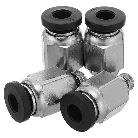 OUNONA 4Pcs Pneumatic Quick Connect Fittings Nickel Plated Copper Push to Connect Air Hose