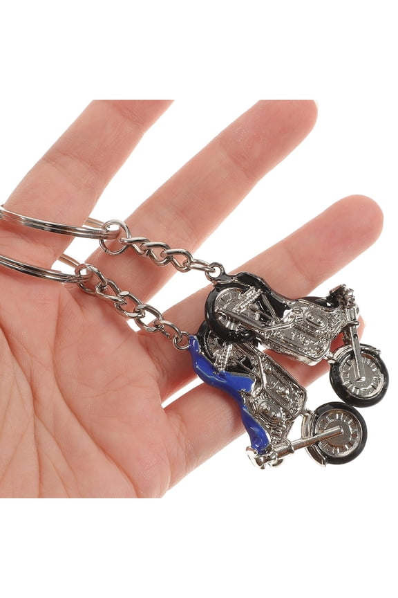 4Pcs Assorted Color Metal Motorcycle Pendant Keychain Bag Decoration Accessory