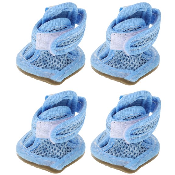 OUNONA 4pcs Pet Shoes for Hot Pavement Blue Breathable Summer Style