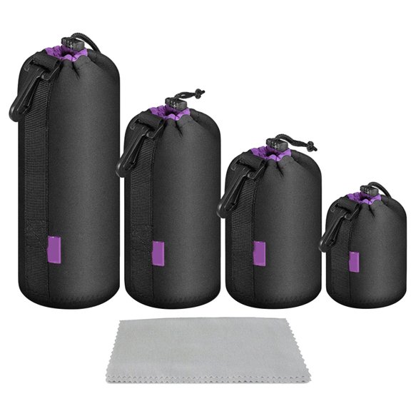 OUNONA 4Pcs Protective Purple Camera Bag Thickened Portable Liner with Shock Absorption