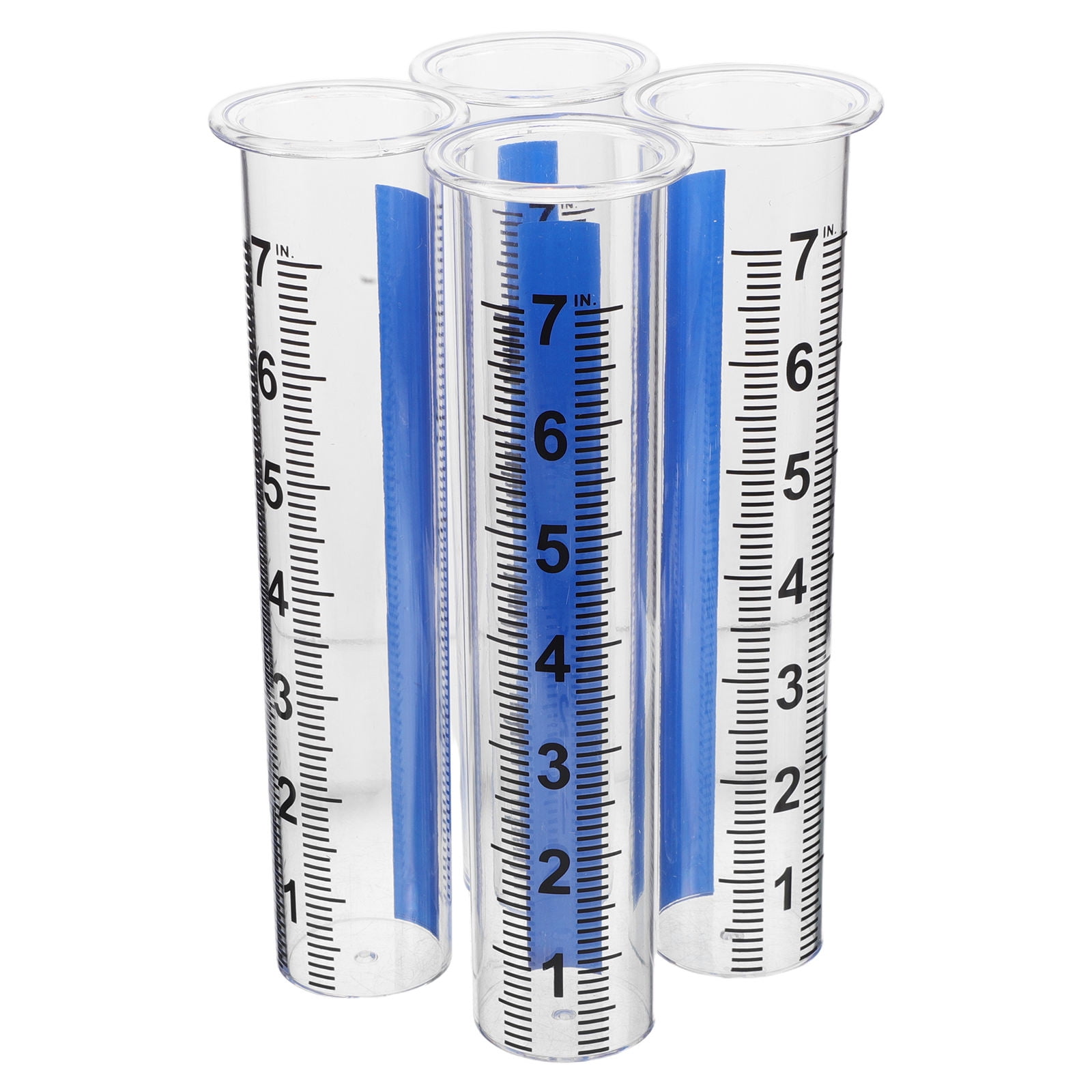 OUNONA 4Pcs Weatherproof Transparent Rain Gauge Tubes for Backyard and Greenhouse Irrigation