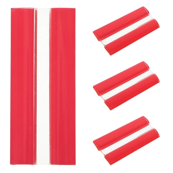 OUNONA 4Pcs Red Adhesive Hinges for Glass and Wood Cabinets Easy Installation Small Hinges