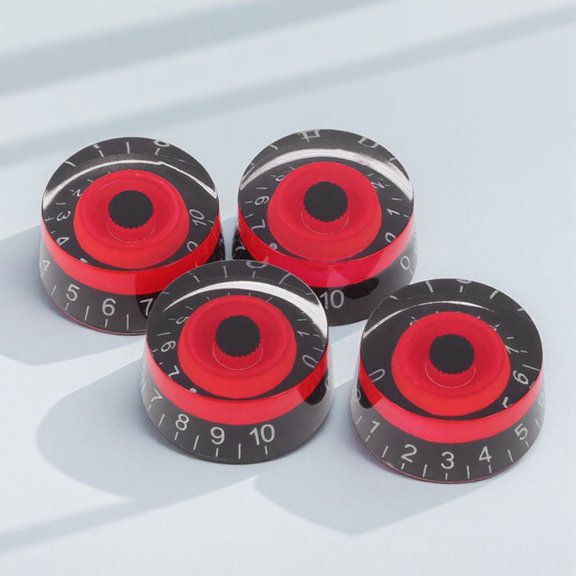 OUNONA 4Pcs Red Control Knobs Guitar with Cylindrical Shape for Amplifier