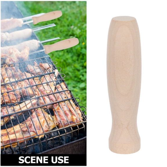 OUNONA 4-Piece Wooden Handle Replacement Set with Unfinished Light Brown