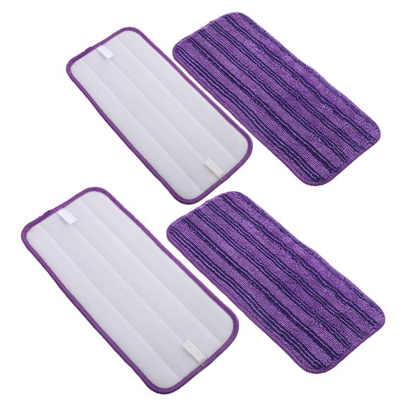 OUNONA Fiber Mop Pads, Wet and Dry Usage, Easy Installation for Home and Kitchen, 4Pcs
