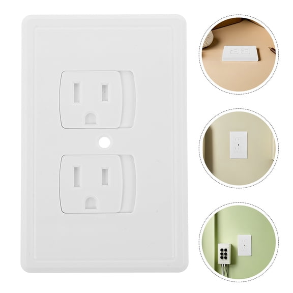 OUNONA 4Pcs White Self Closing Power Outlet Cover Caps with Automatic Sliding Mechanism
