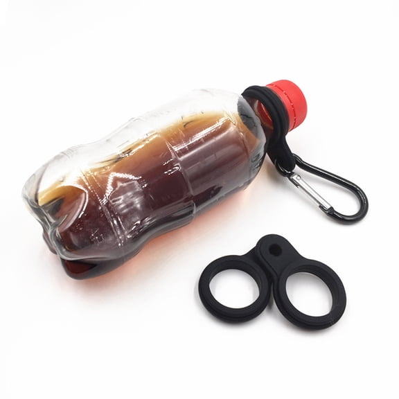OUNONA 4Pcs Silicone Water Bottle Carrier Clips Black Convenient for Climbing Hiking