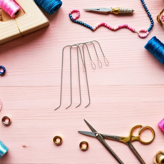 OUNONA Precise Beading Tool Set Metal Needles Silver for Jewelry Projects 4Pcs