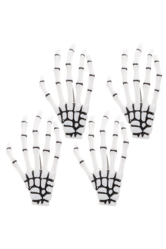 4Pcs Skull Claw Hair Clips Plastic Material Hair Accessories for Daily Wear