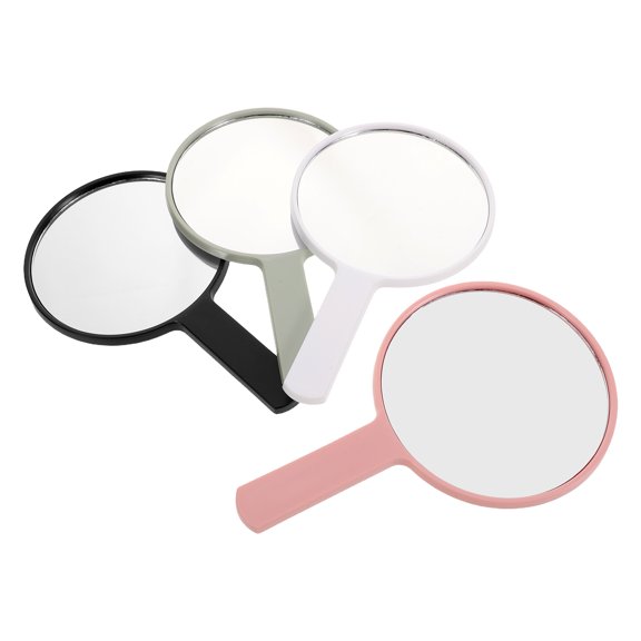 OUNONA Compact Handheld Mirror with Handle Anti-Fog for Travel and Daily Use 4Pcs