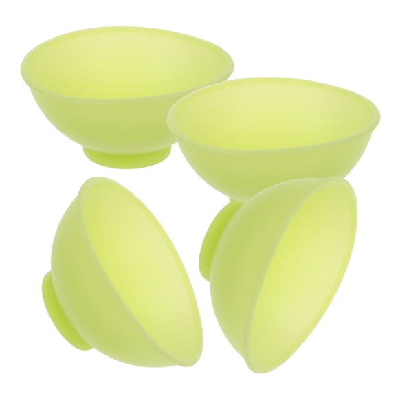OUNONA DIY Mask Bowls Compact Round Silicone 4Pcs Light Green