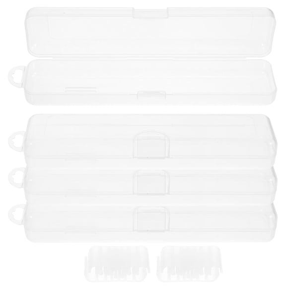 OUNONA 4Pcs Small Transparent Plastic Storage Box for Drinking Straw and Travel Accessories