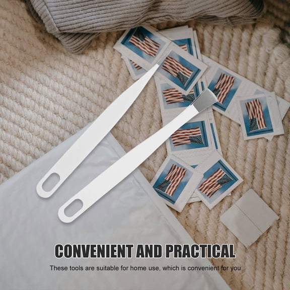 OUNONA 4Pcs Stainless Steel Eyelash and Craft Tweezers for Makeup and Stamp Application