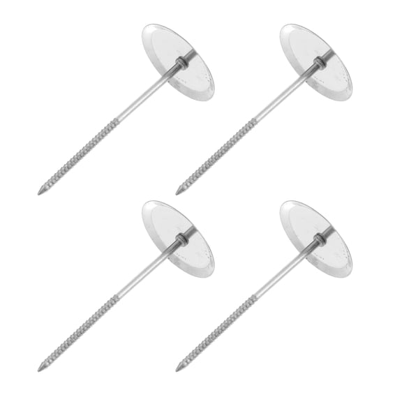 OUNONA 4-Piece Stainless Steel Flower Nail Set for Cake Decorating, Icing, and Tools