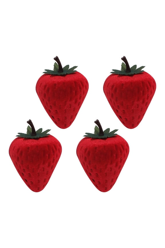 4Pcs Strawberry Shape Ring Case for Engagement Wedding Presentation