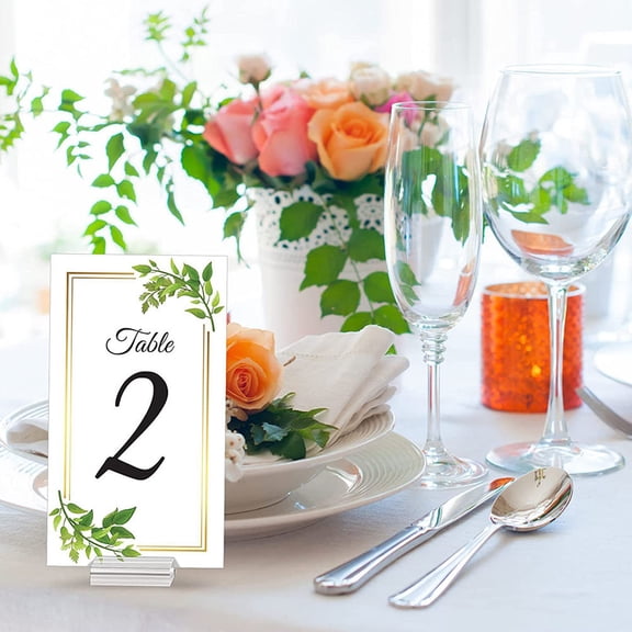 OUNONA 4Pcs Sturdy Place Card Holders For Table Signs Made Of Transparent Acrylic For Events
