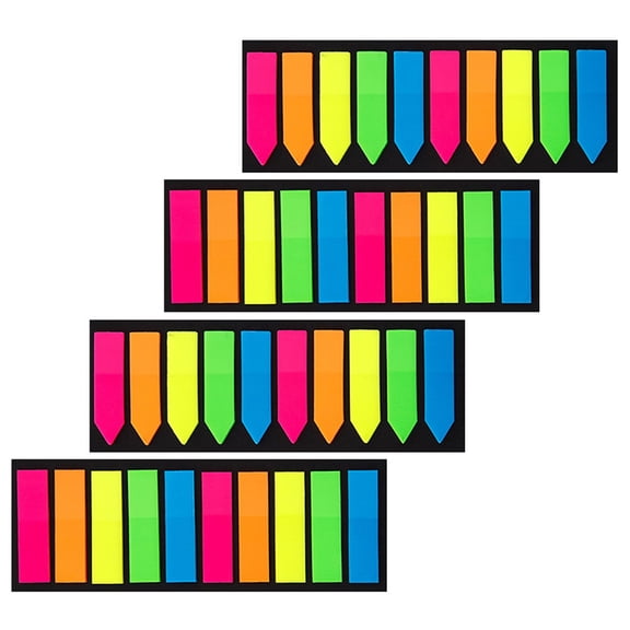 OUNONA 4Pcs Transparent Household Page Markers with Multi-Function Sticky Flags