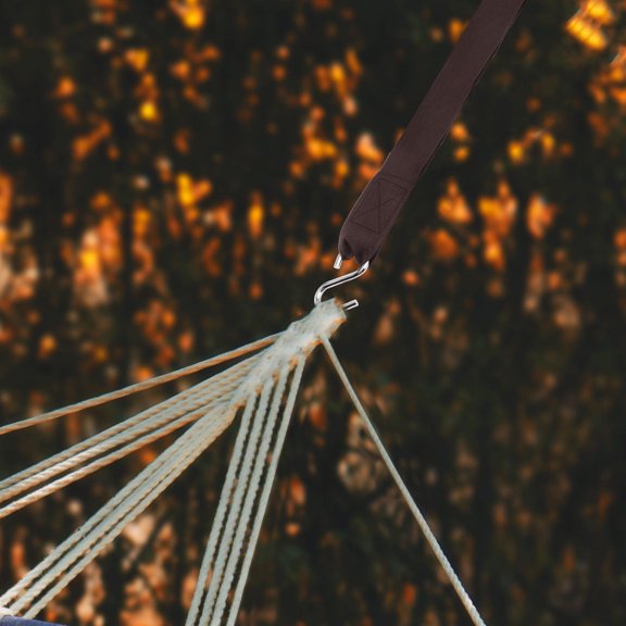 OUNONA 4Pcs Tree Swing Strap Set Coffee Nylon with Alloy Ring Bands and S Hooks for Durable Use