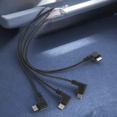 OUNONA 4Pcs USB Type C to 4 Wire Repair Cable with Right Angle Plug for Power and Data Transfer Black