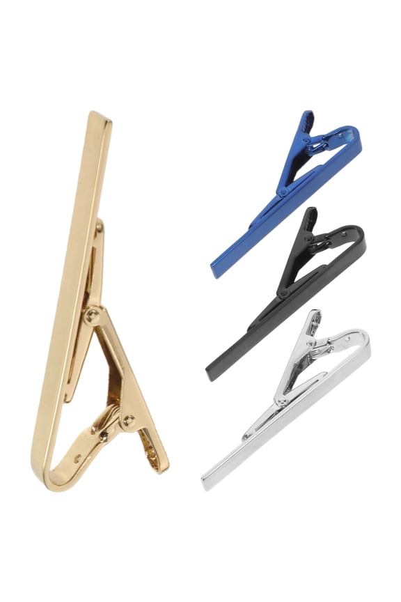4Pcs Mens Fashion Tie Clips Set Metal Slide Tie Clip with Smooth Edges for Business and Weddings