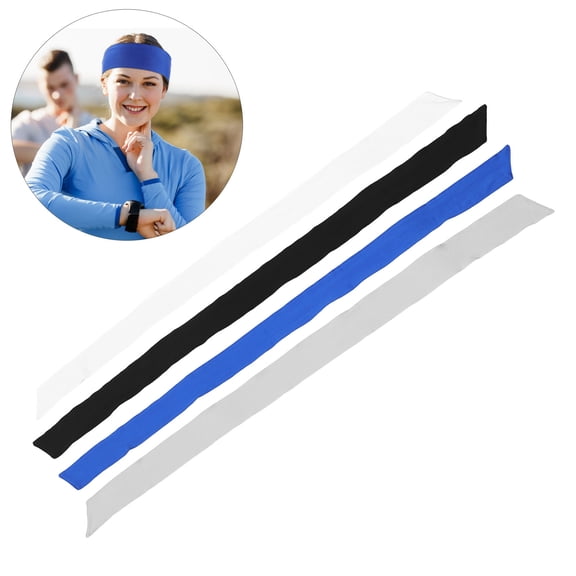 OUNONA 4-Pack Elastic Fitness Headbands for Men and Women, Sweat-Absorbing for Basketball, Yoga, Training and Workouts