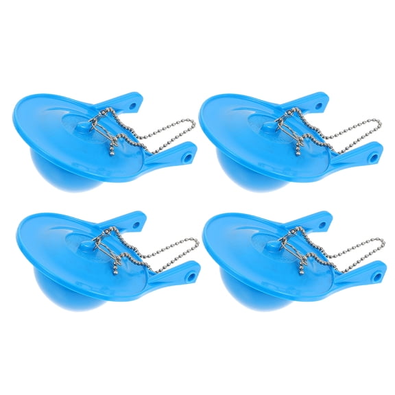 OUNONA 4Pcs Universal Toilet Flapper Kit Sky Blue Rubber Material with Chain for Easy Installation