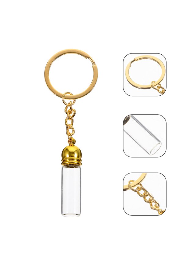 4Pcs Versatile Transparent Glass Bottle Opener Keychains Metal Key Chains for Stylish Storage